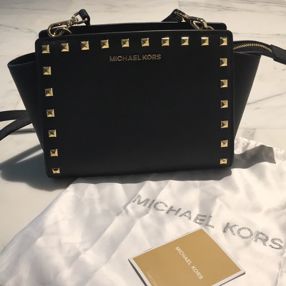 Brand new Michael Kors Selma stud black cross body
